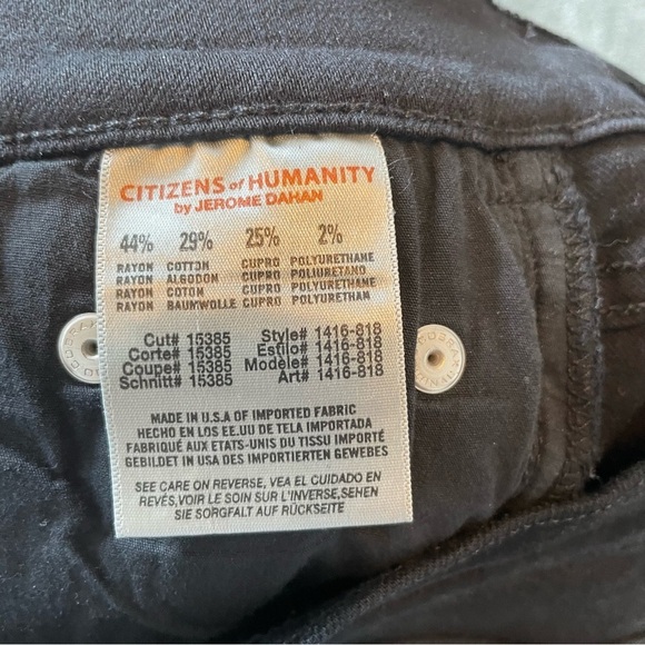 Citizens of Humanity Rocket High Rise Skinny Jeans Black Size 24 - Picture 13 of 13